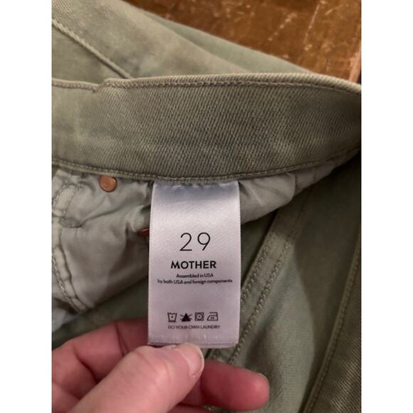 Mother Jeans The Weekender Fray Bootcut Flare High Rise Iceberg Green Size 29 - Picture 8 of 10